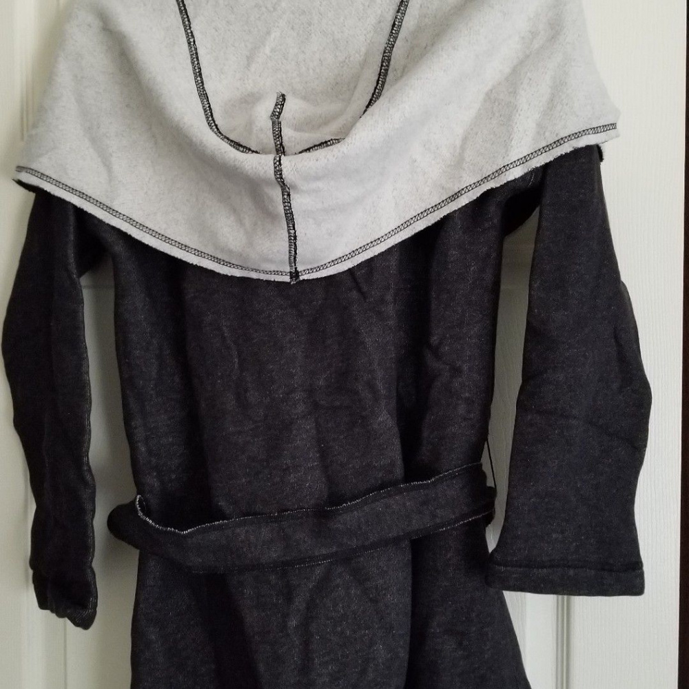 NWT SANCTUARY Hooded Gray Fleece Wrap Jacket Sz L - Picture 6 of 7